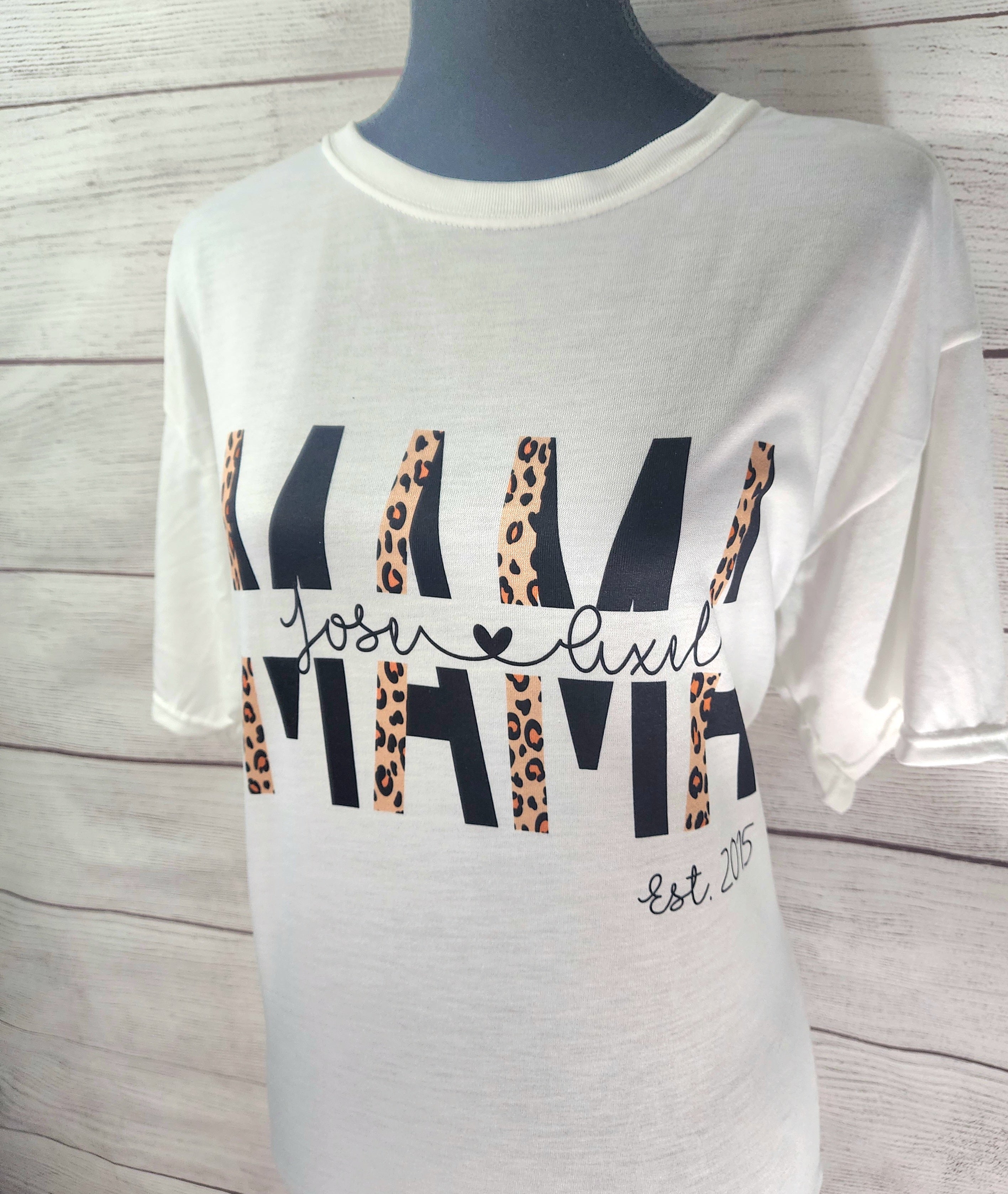 Mama Cheetah with Names - All White Shirt