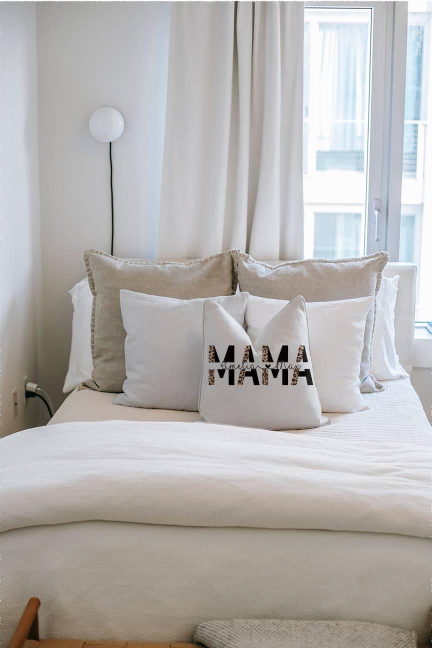 Are you looking for a unique custom gift for a wife, sister, friend or mom? This personalized decorative MAMA non sequin pillow makes a great gift for any mom, mother in law, sister, coworker, best friend etc. This gift is perfect for an office decoration and for them to enjoy during a movie or tv time. They are also great for when taking a nap on the couch, bed or car, etc.  They make a great Christmas, Valentine's day, Mothers Day gift and adding their child's name will make it EXTRA special.