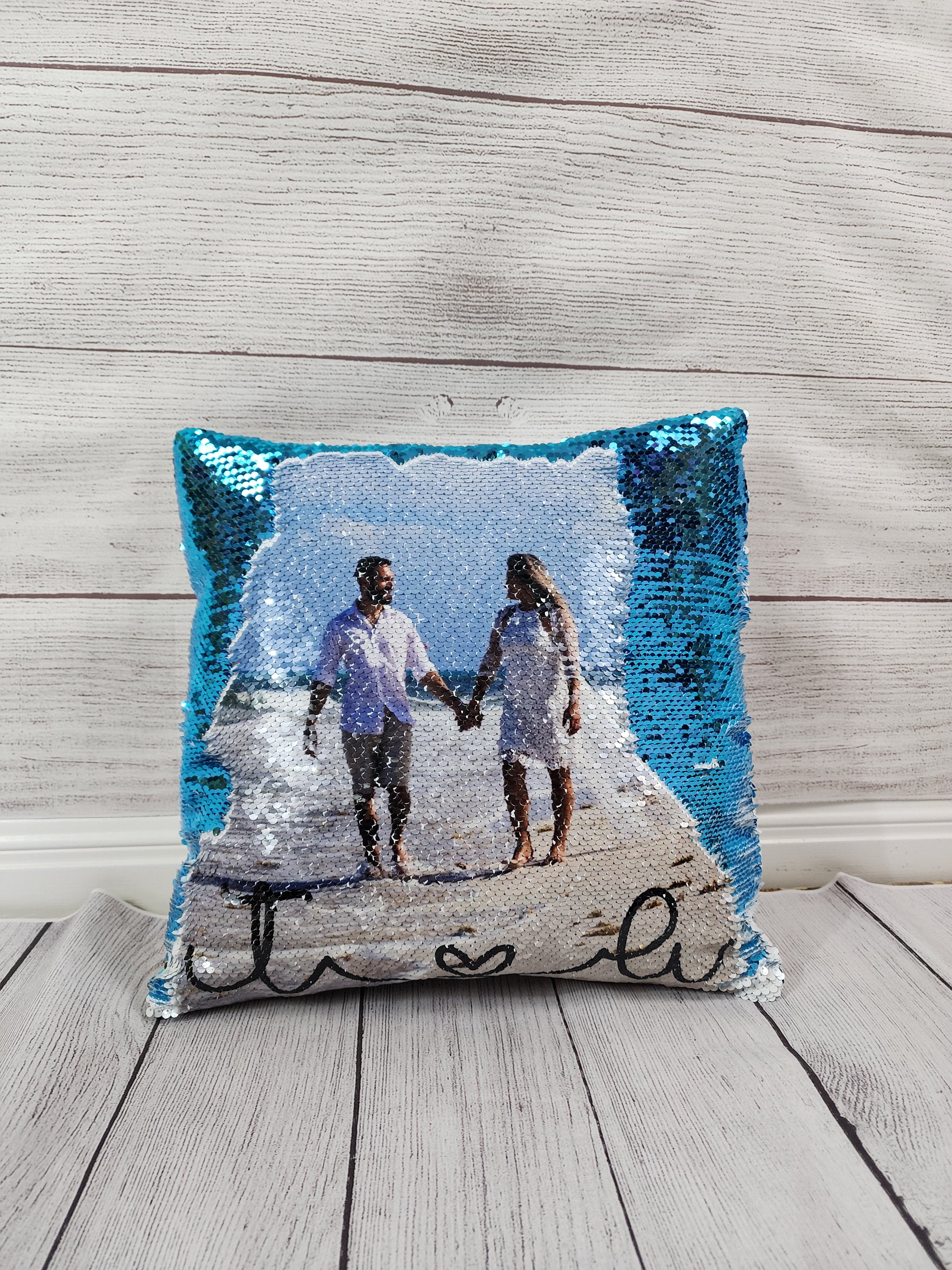 Mother's Day Custom Photo Pillow - Sequin