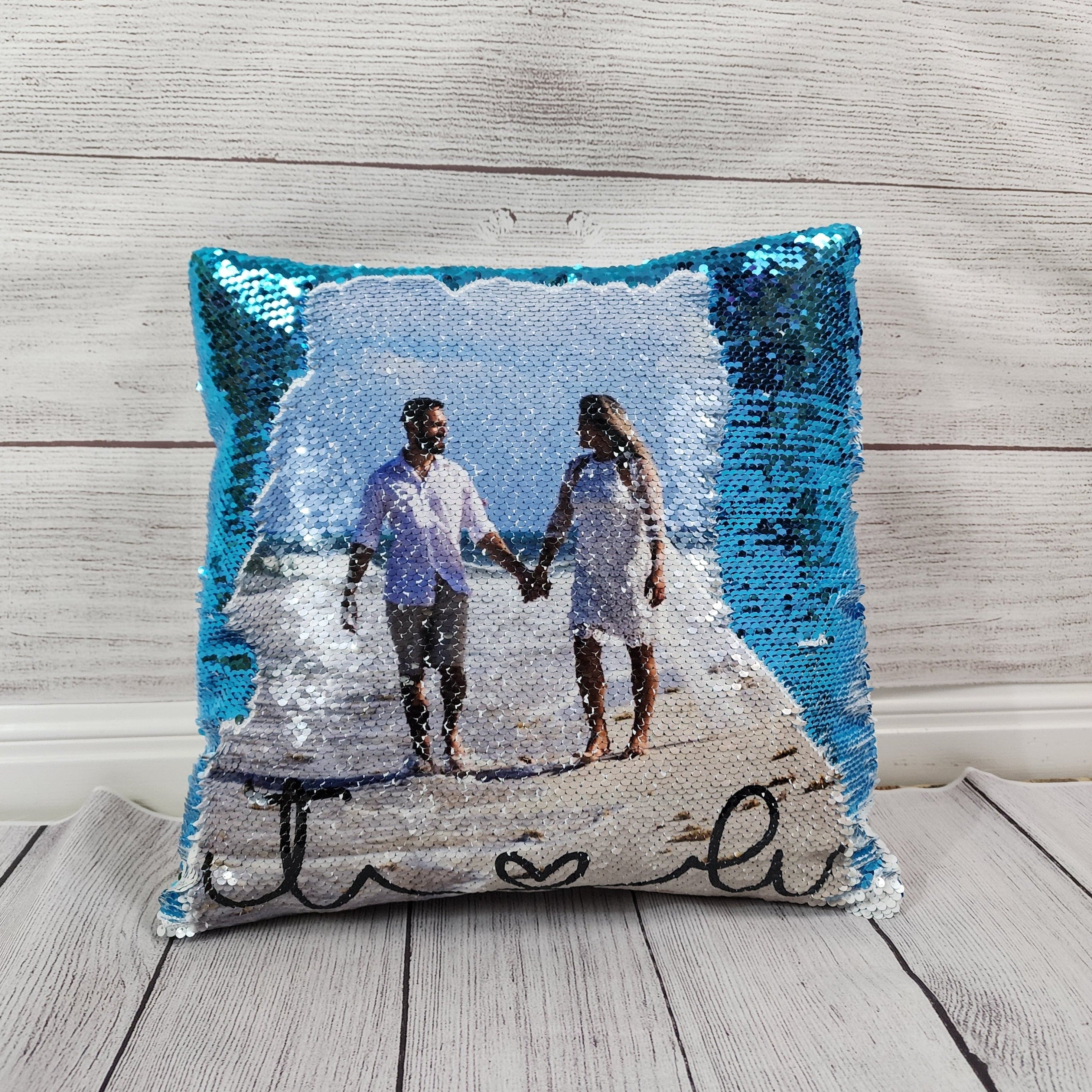 Father's Day Photo Pillow - Sequin