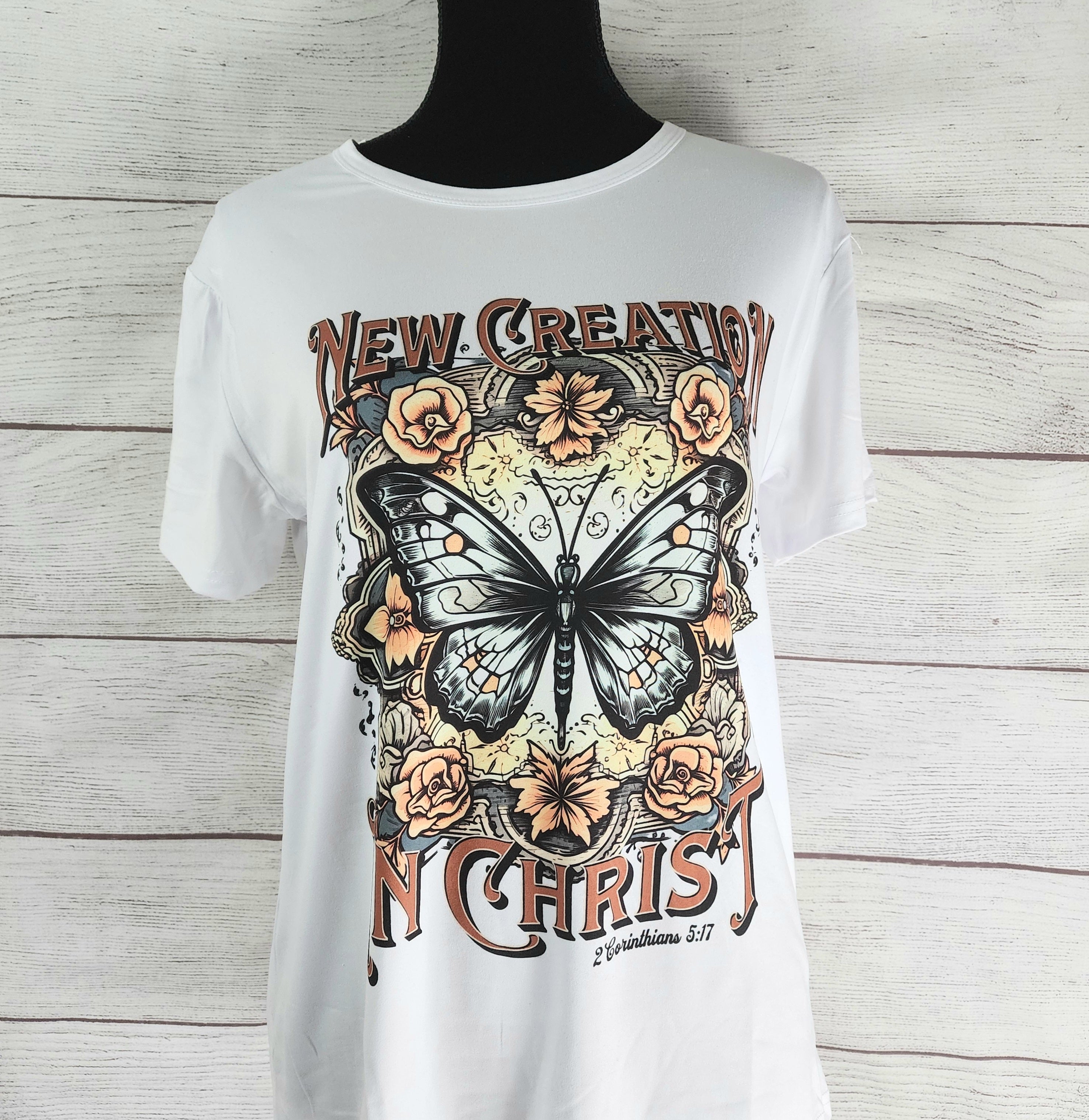 New Creation In Christ Butterfly - All White Shirts