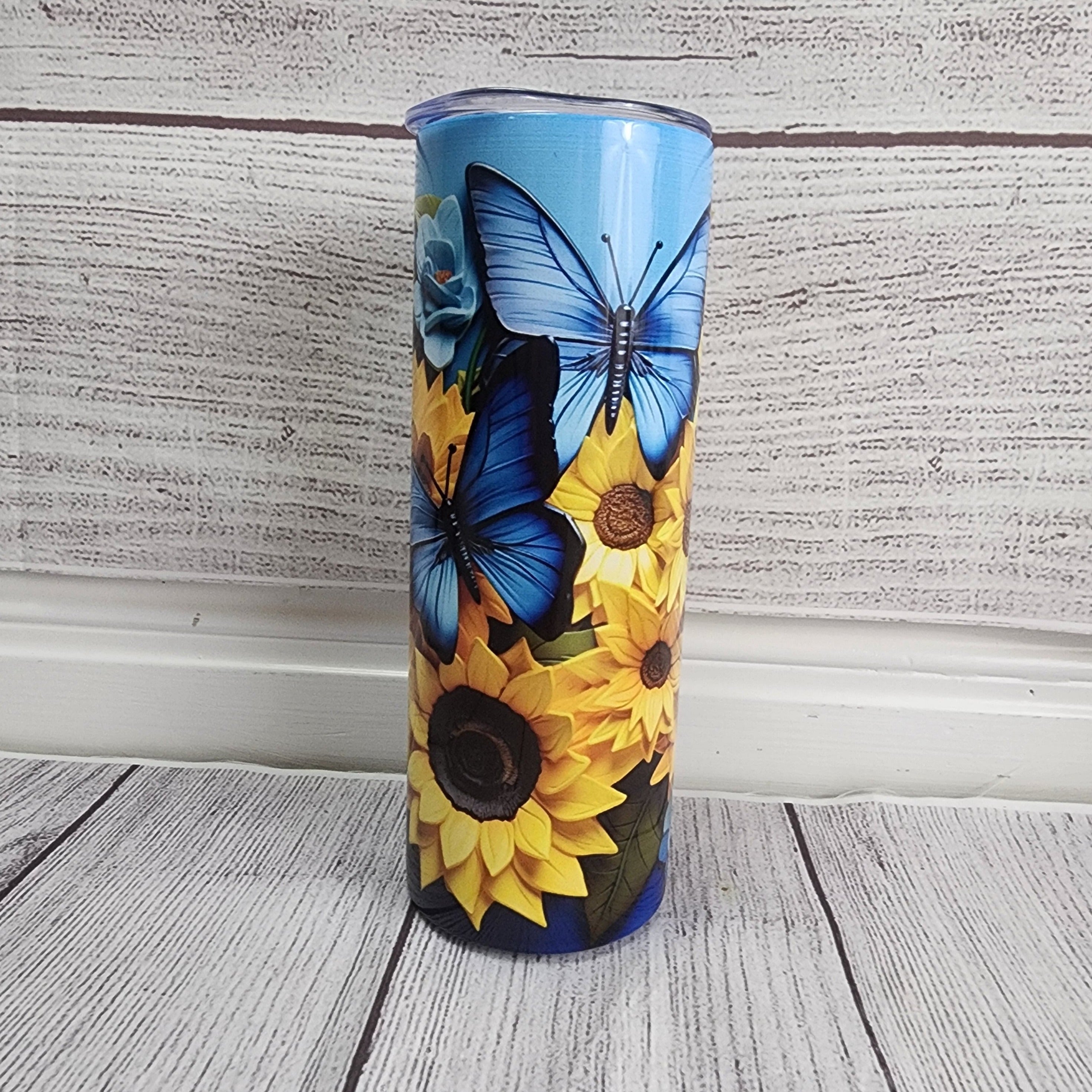 Butterfly and Sunflower - 20oz tumbler