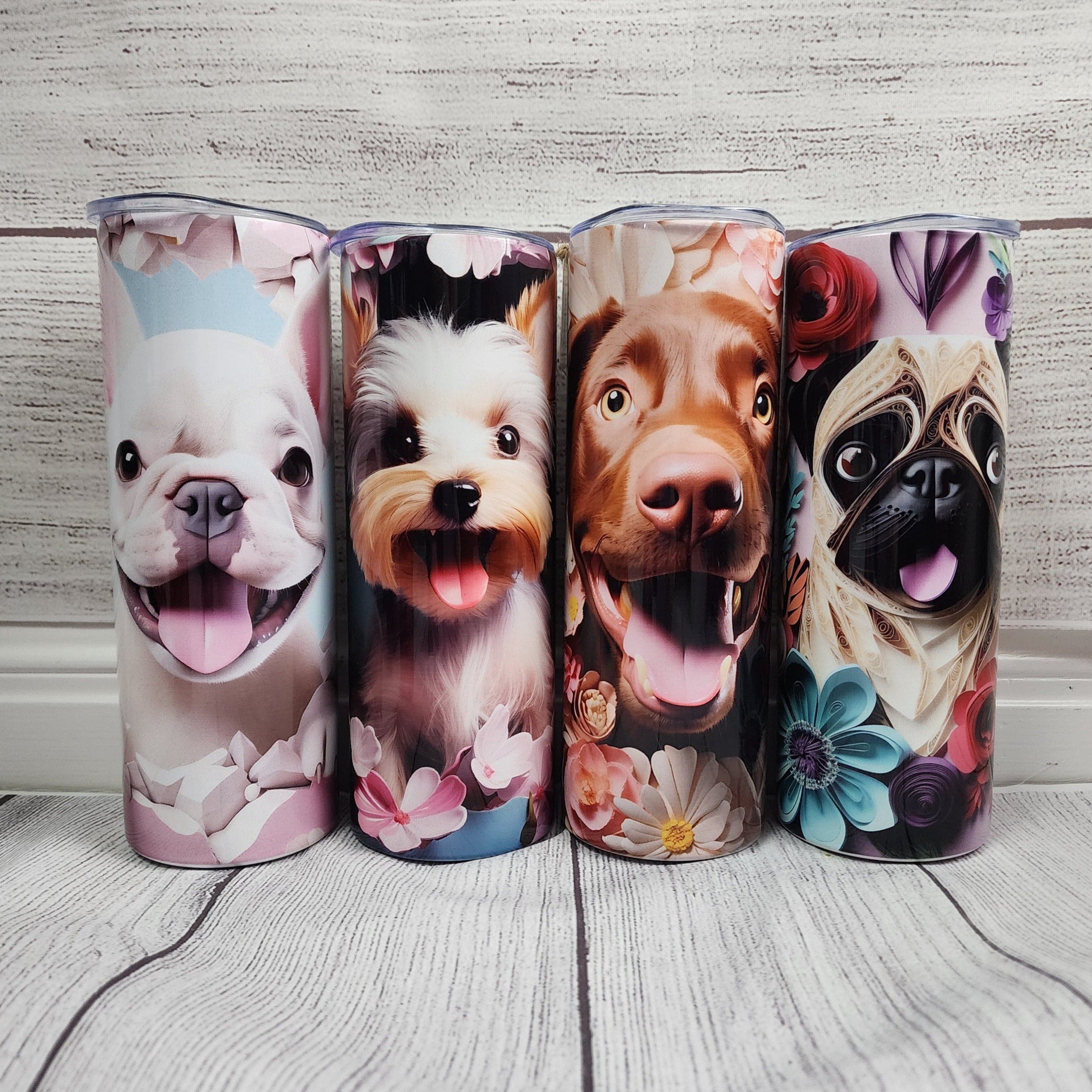 Dog Floral - 20oz tumbler