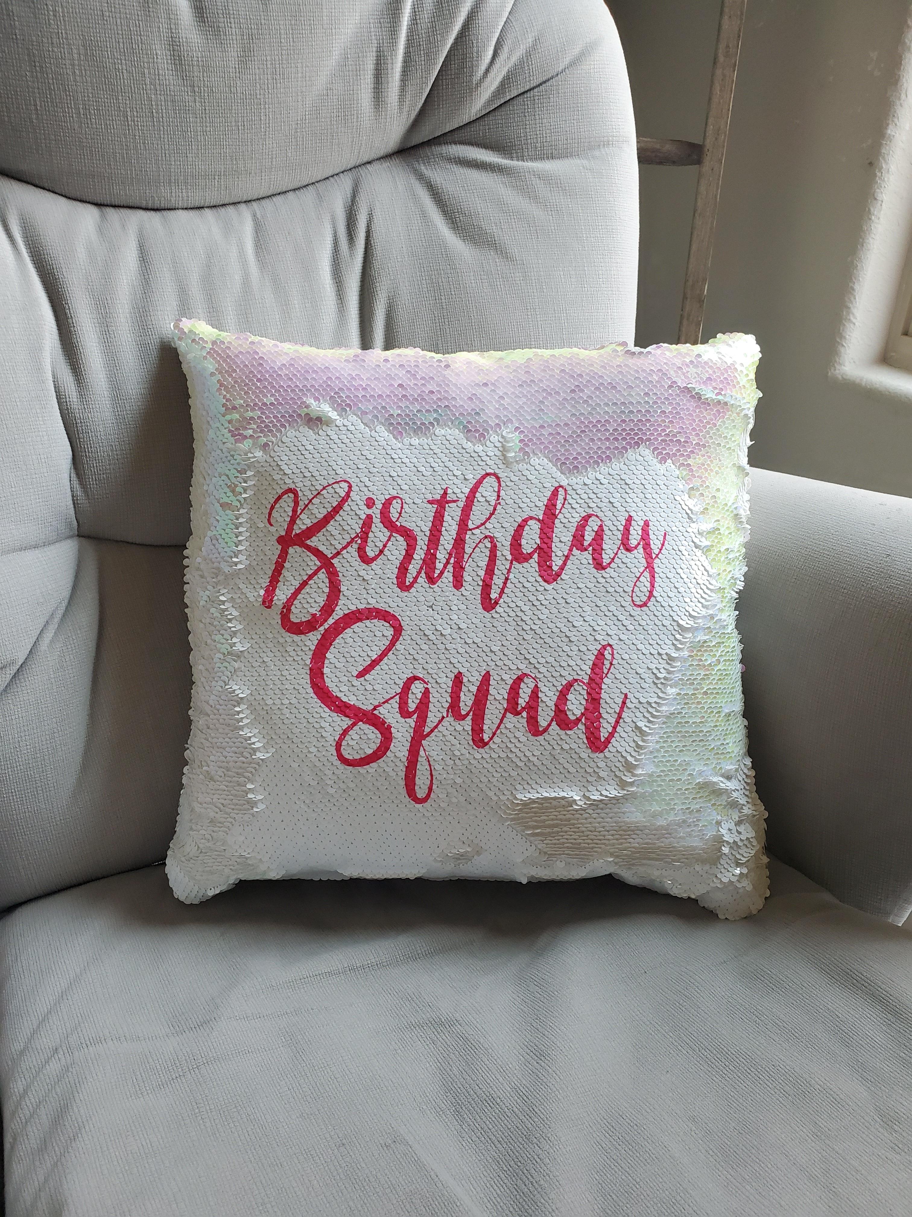 Your Text Here - Sequin Pillow - Rejoice In Creation