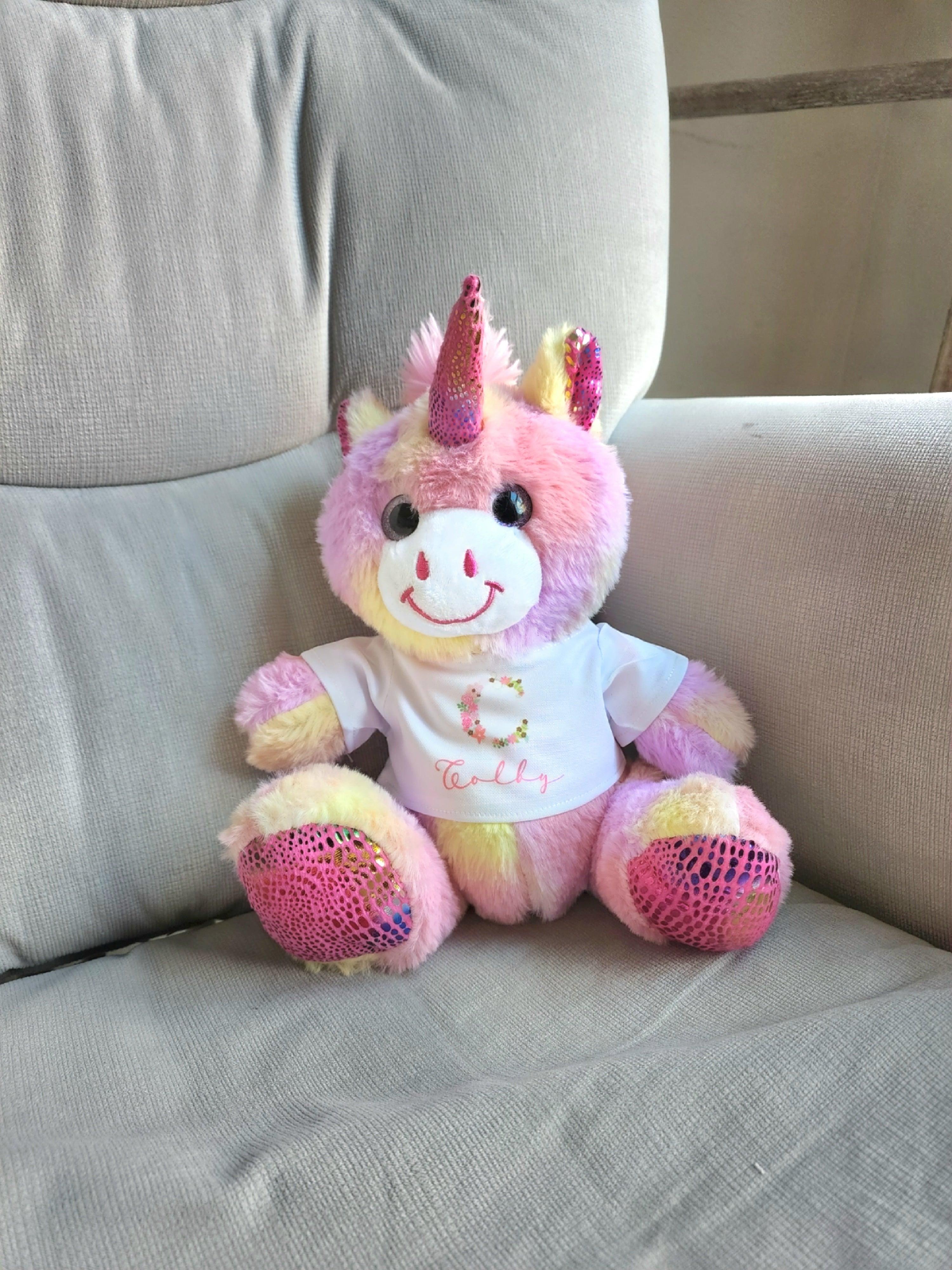 Flower Girl -Stuffed Unicorn or Bear with Name - Rejoice In Creation