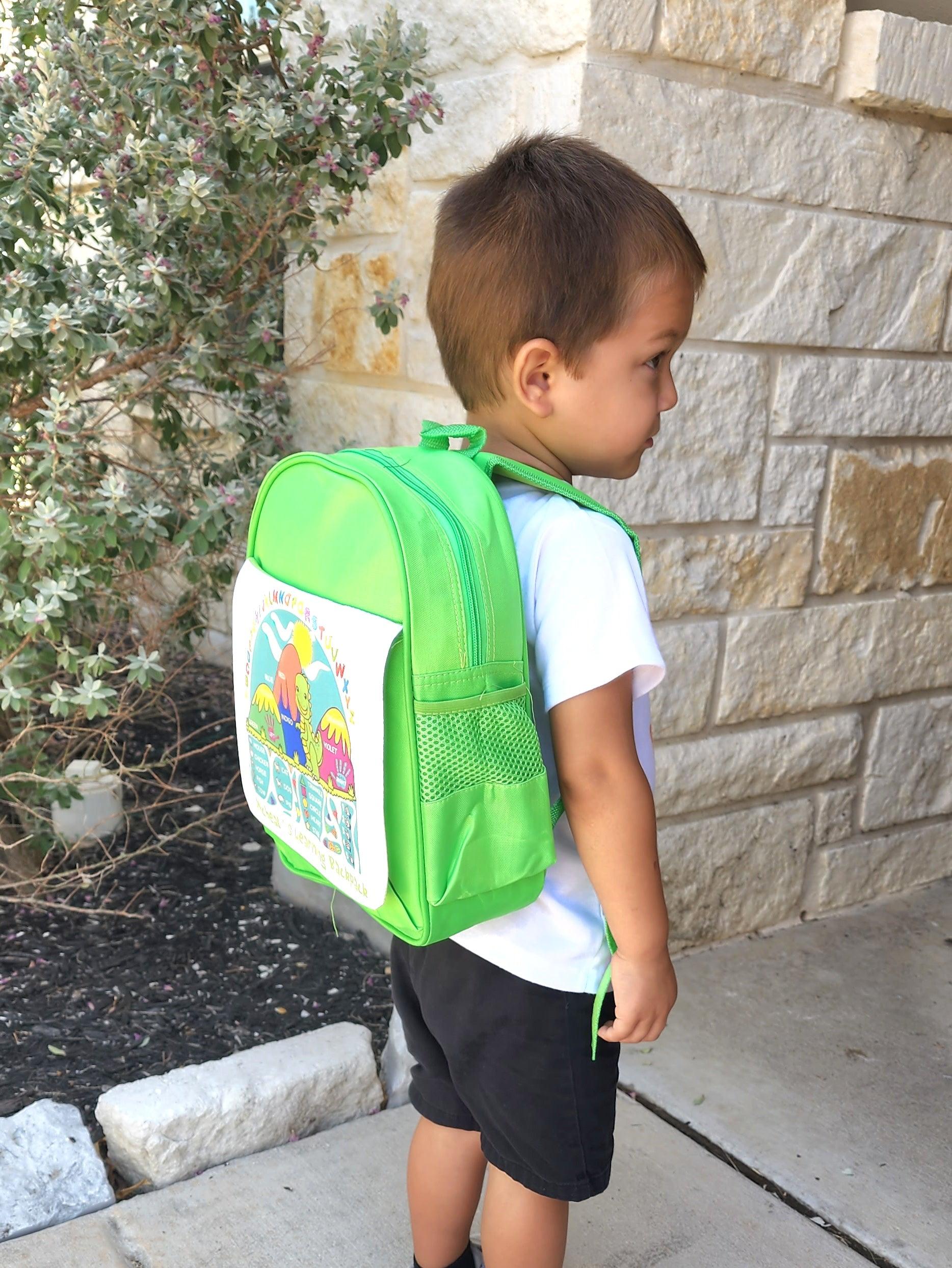 This personalized Dinosaur bag makes a great gift for any boy who loves dinosaurs. It can be used for the baby, toddler or child's everyday needs to include hold bottles, diapers, wipes, small toys, small tablet, journal, library books etc. It is also useful to hold extra pair of clothes, water bottle and snacks for tumbling/gymnastics practice.