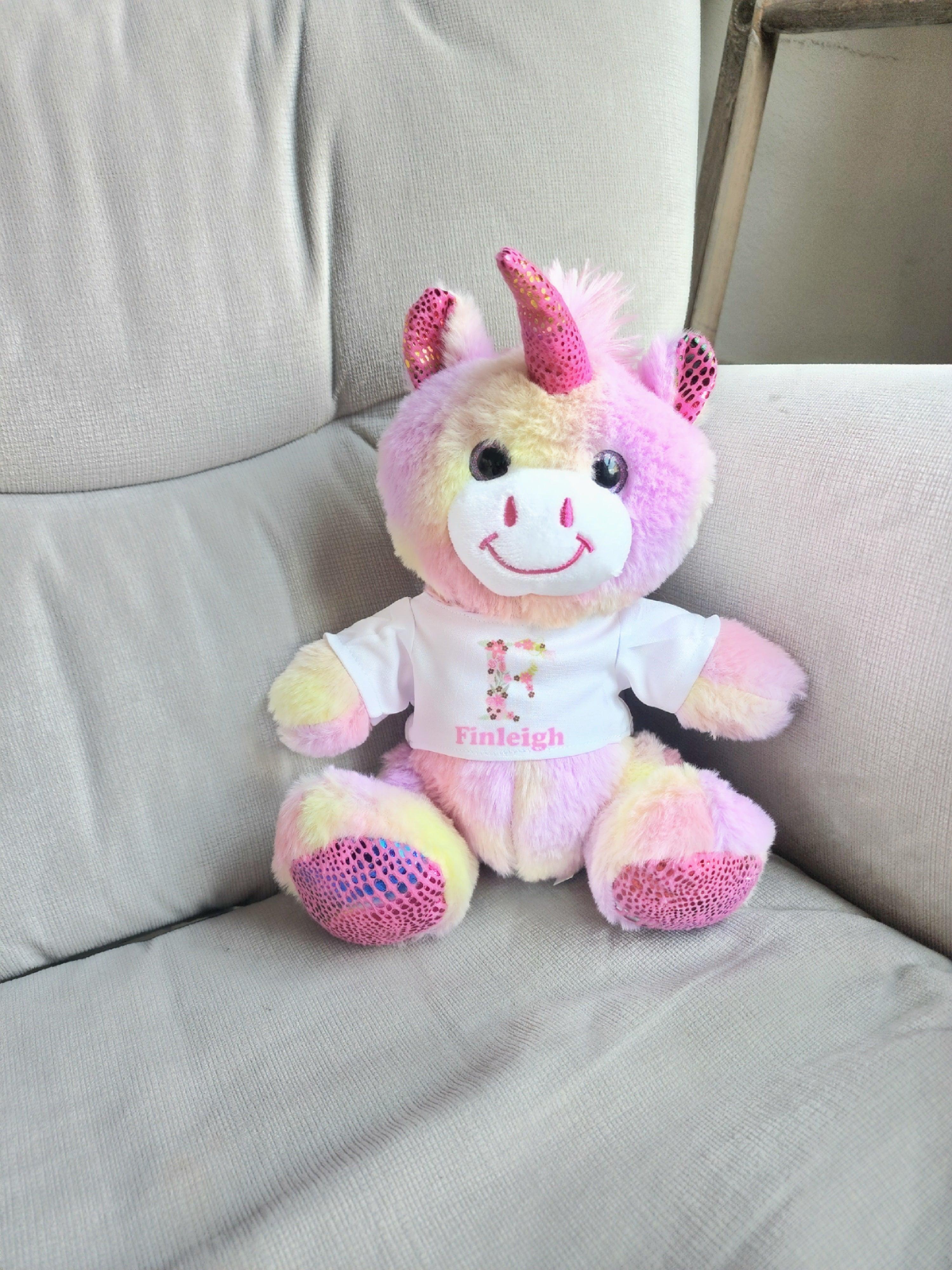 Flower Girl -Stuffed Unicorn or Bear with Name - Rejoice In Creation