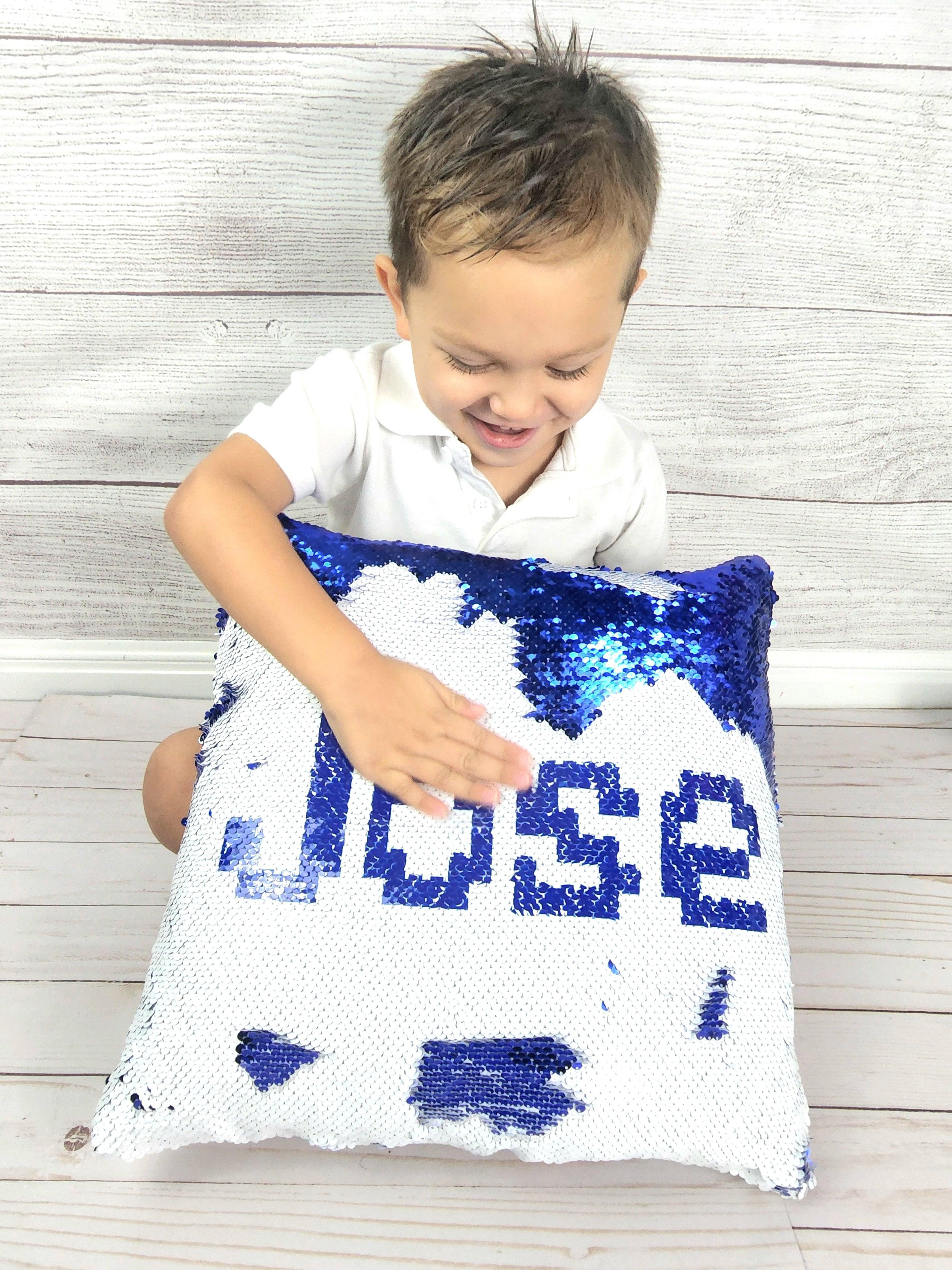 Building Blocks Glamping Sleepover Custom Pillows Sequin