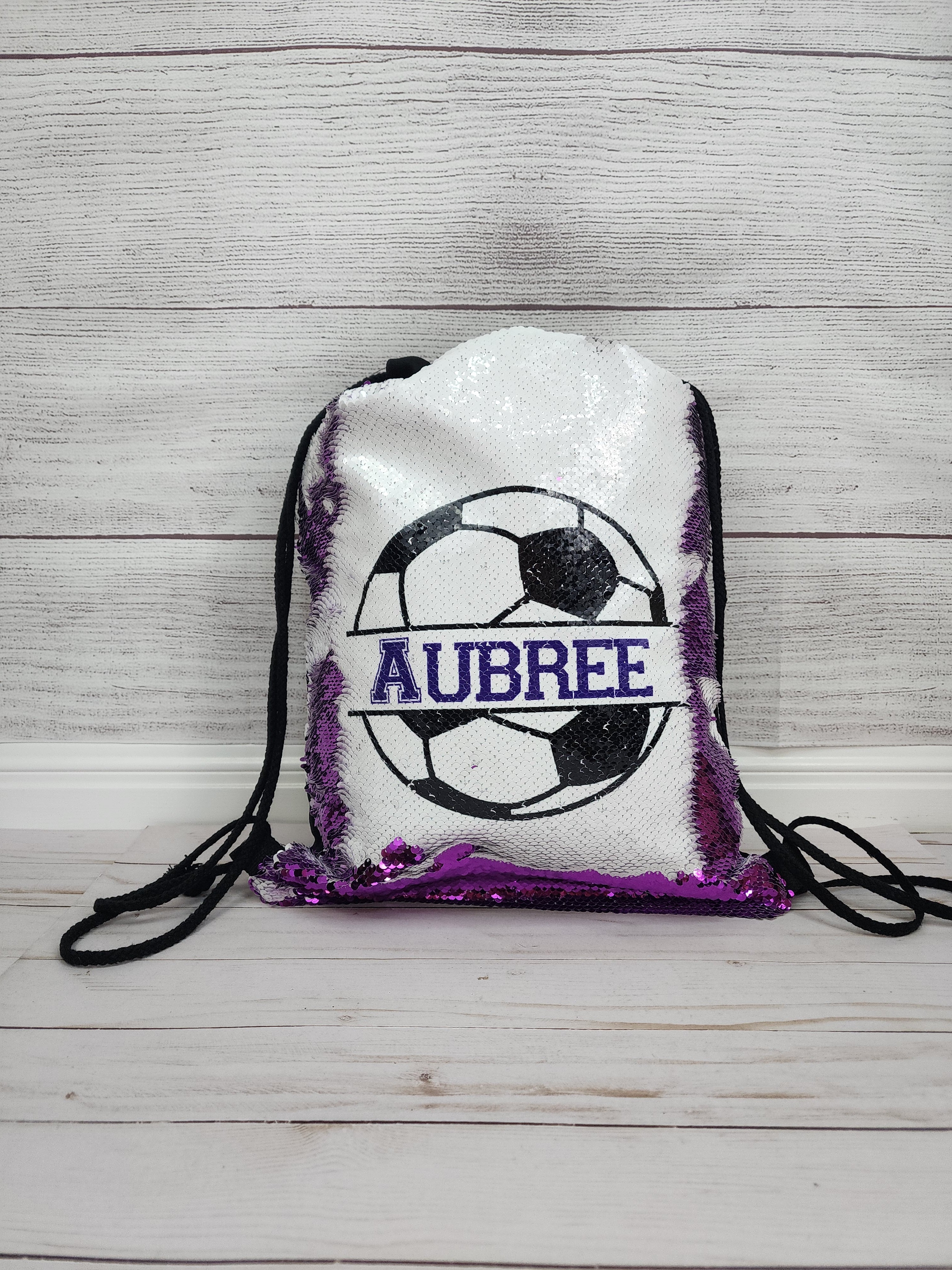 Soccer - Sequin Drawstring Bag