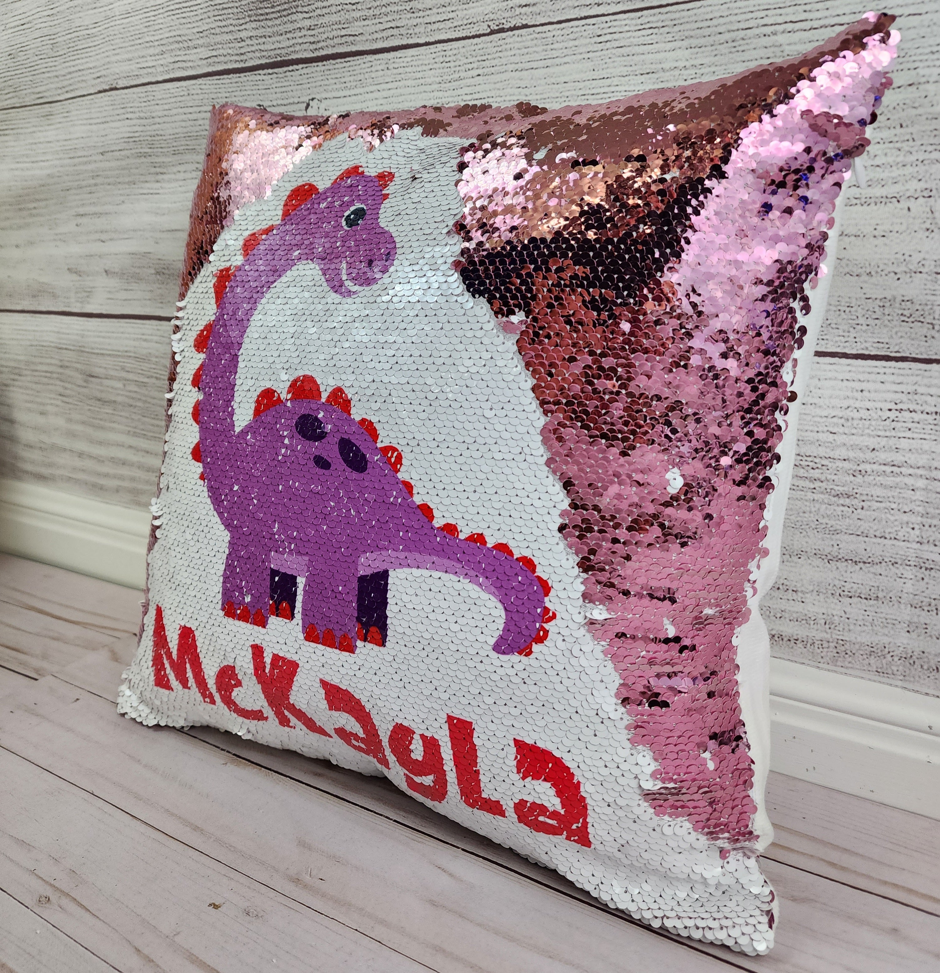 Dinosaur Pillow - Sequin