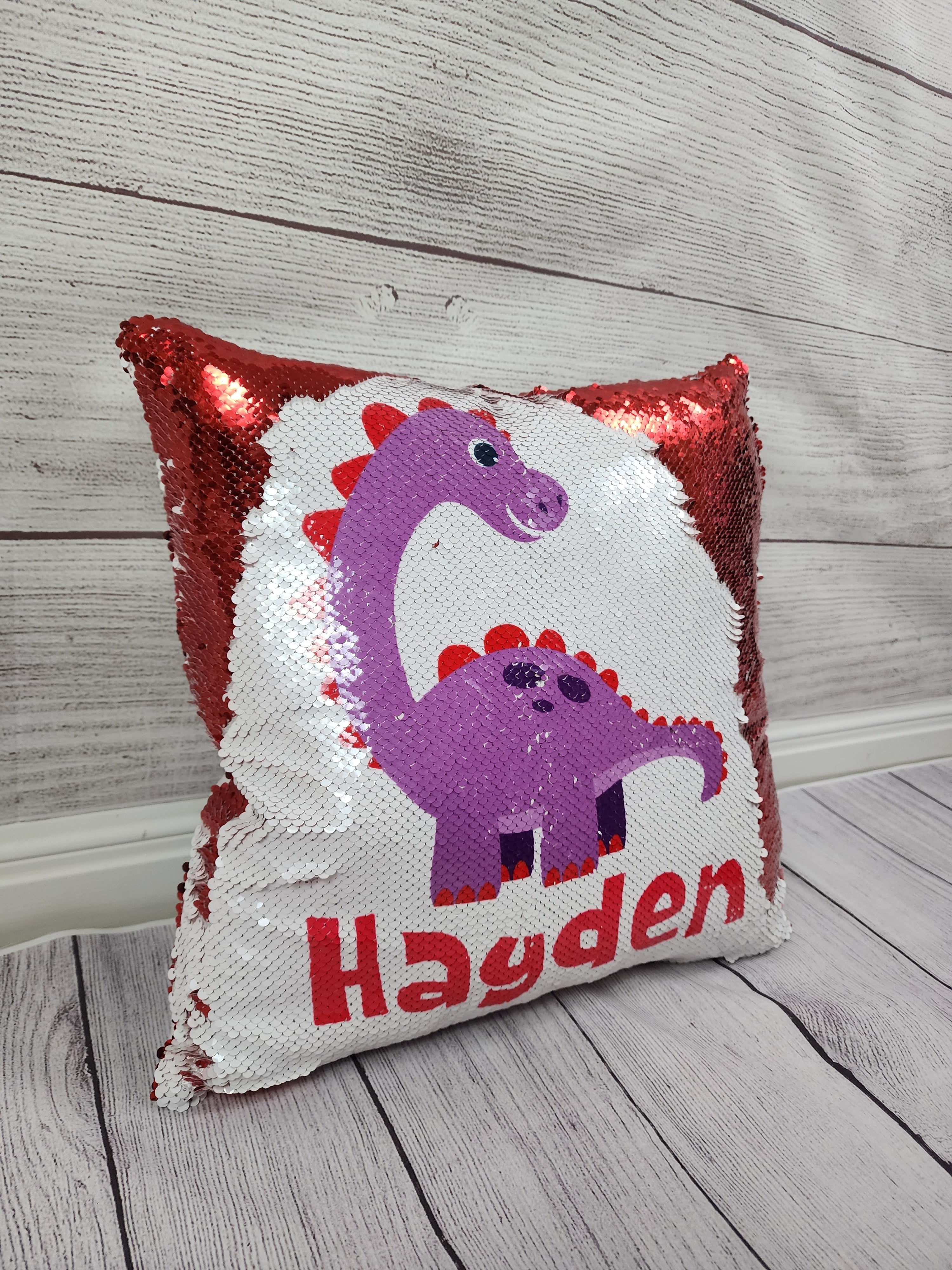 Dinosaur Pillow - Sequin