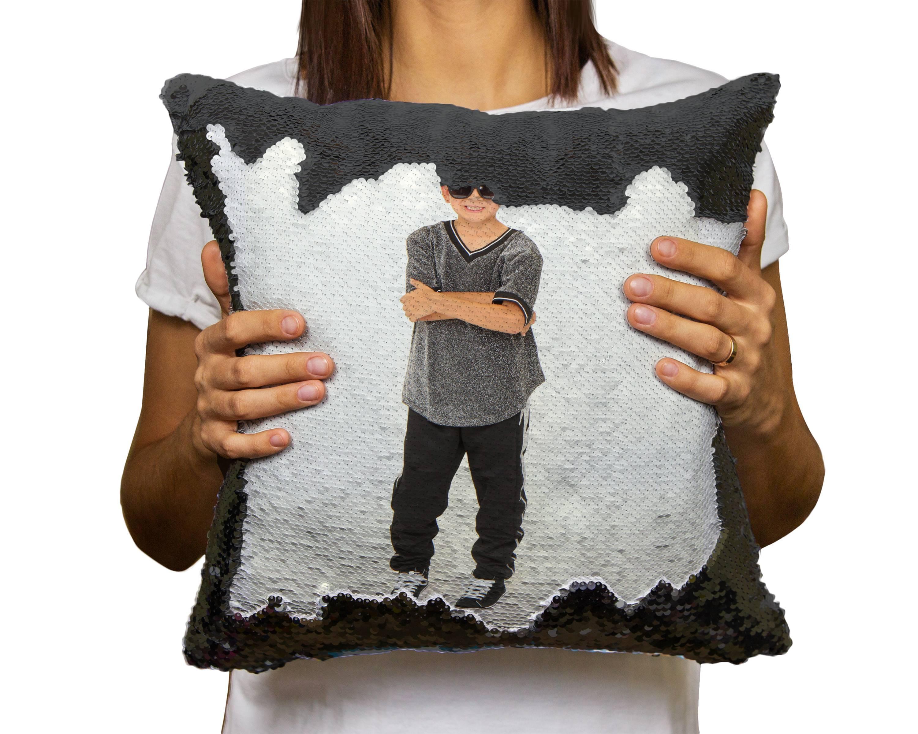 Anniversary Custom Photo Pillow - Sequin