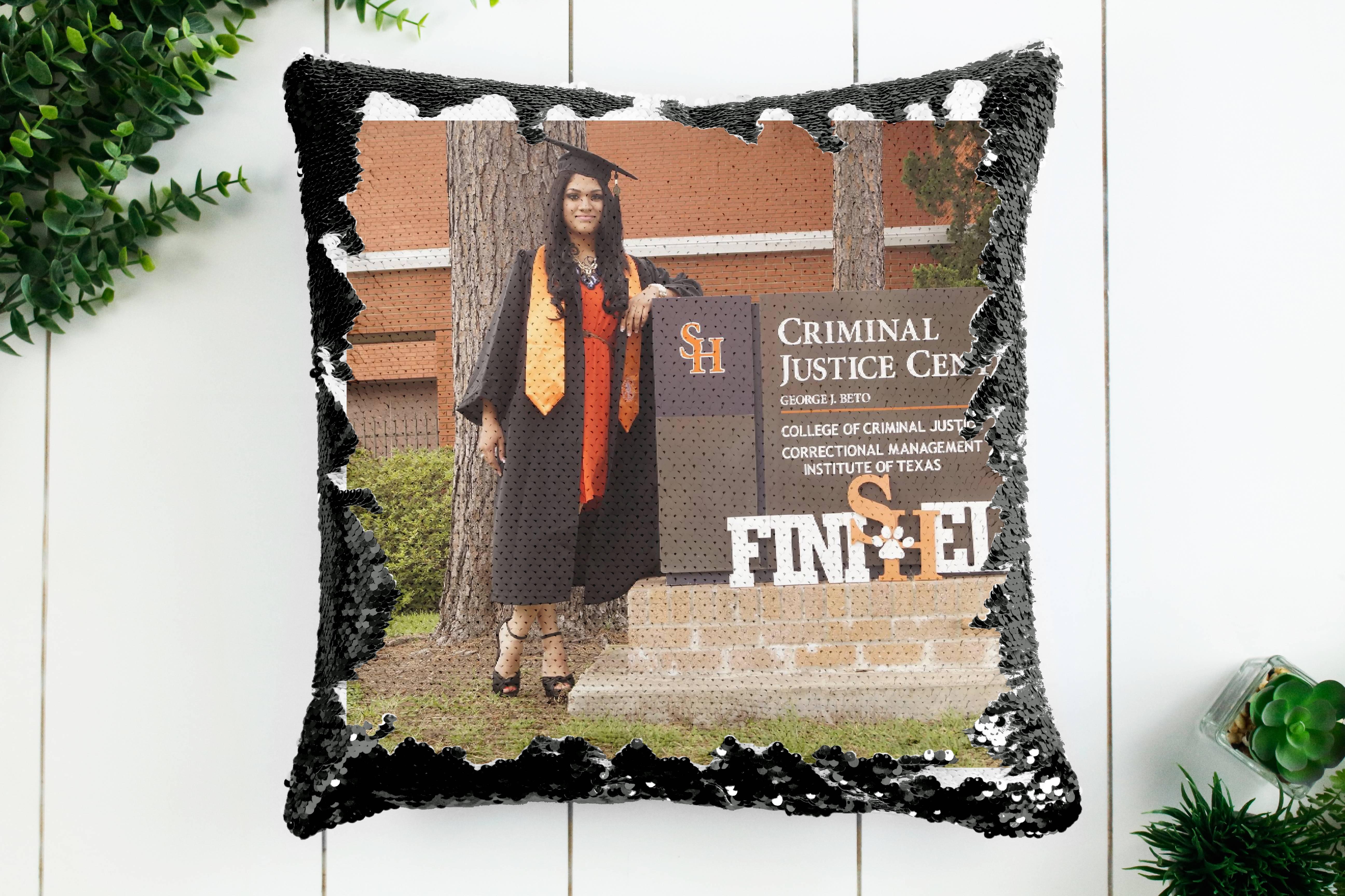 Graduation Custom Image Pillow - Sequin - Rejoice In Creation