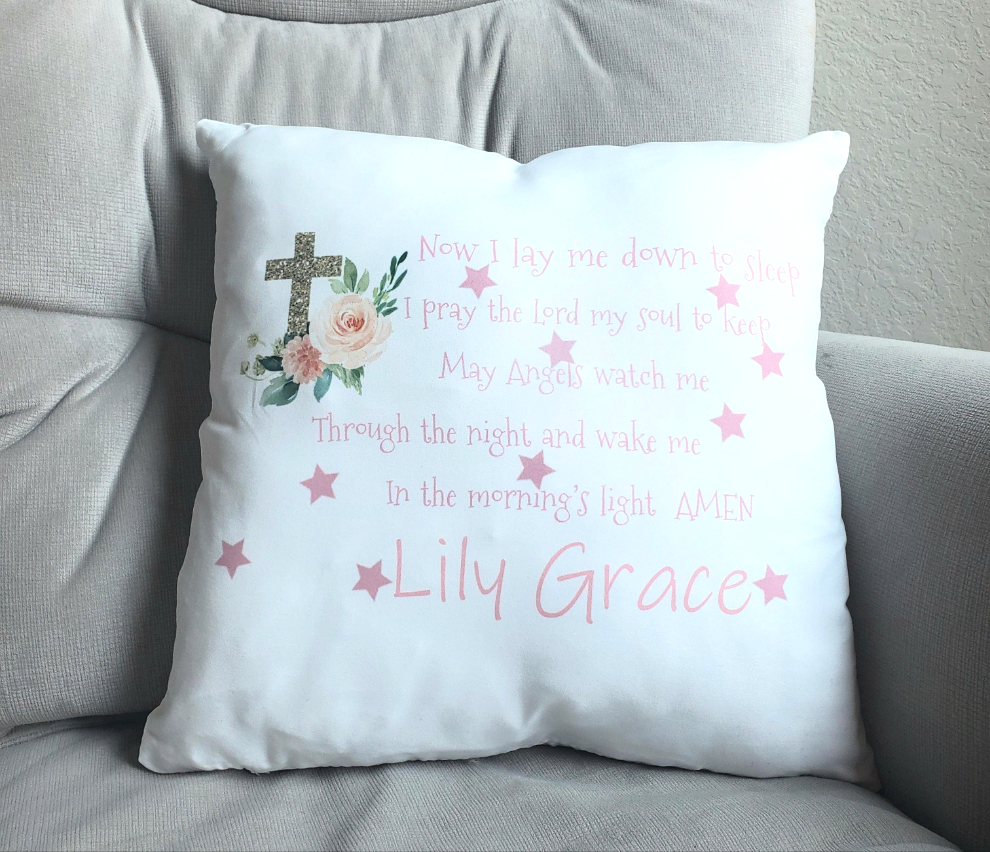 The Cross Prayer Pillow - Linen Or White Non Sequin