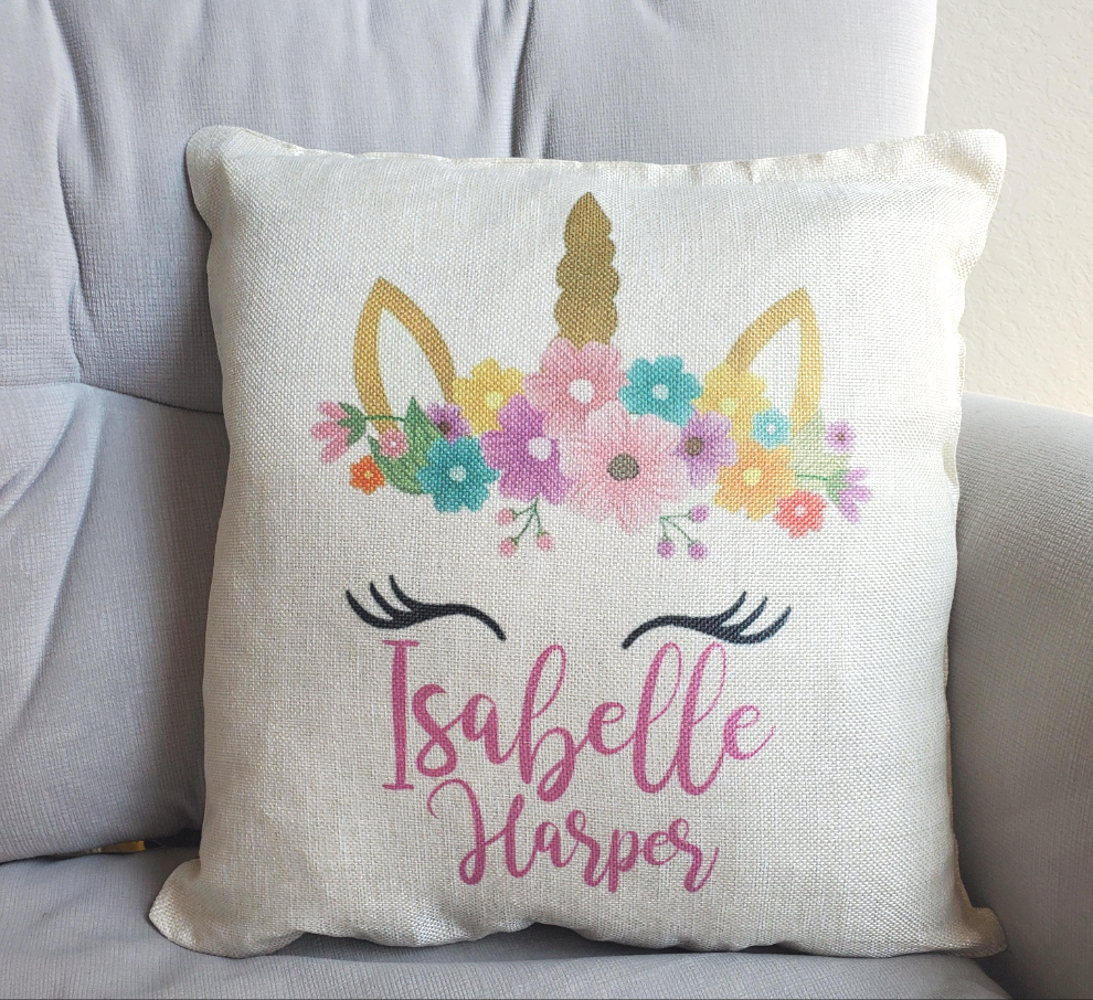 Personalized Unicorn Pillow  Ollie + Hank - Unicorn Gifts For Girls