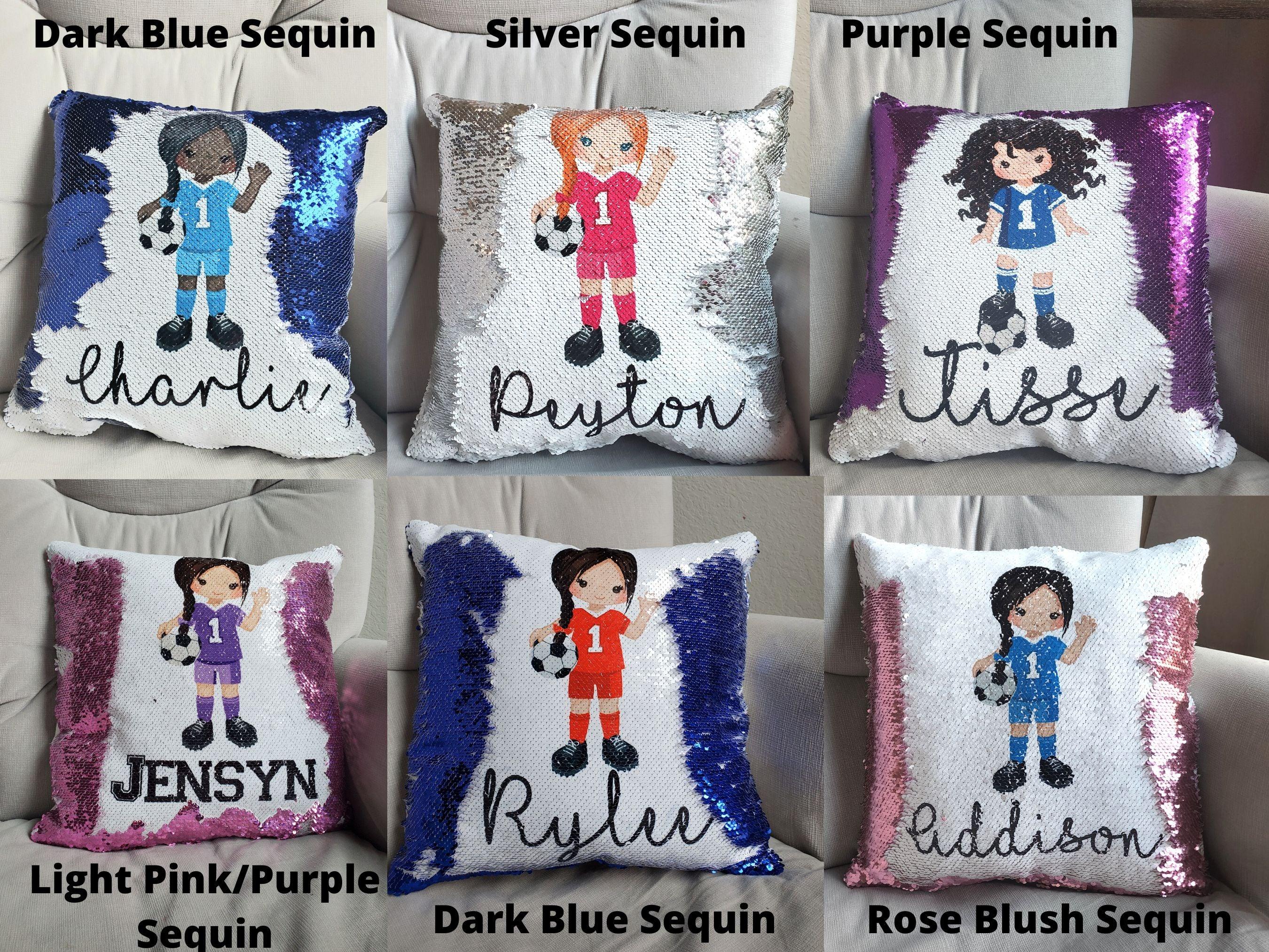 Soccer Player Pillow - Sequin - Rejoice In Creation