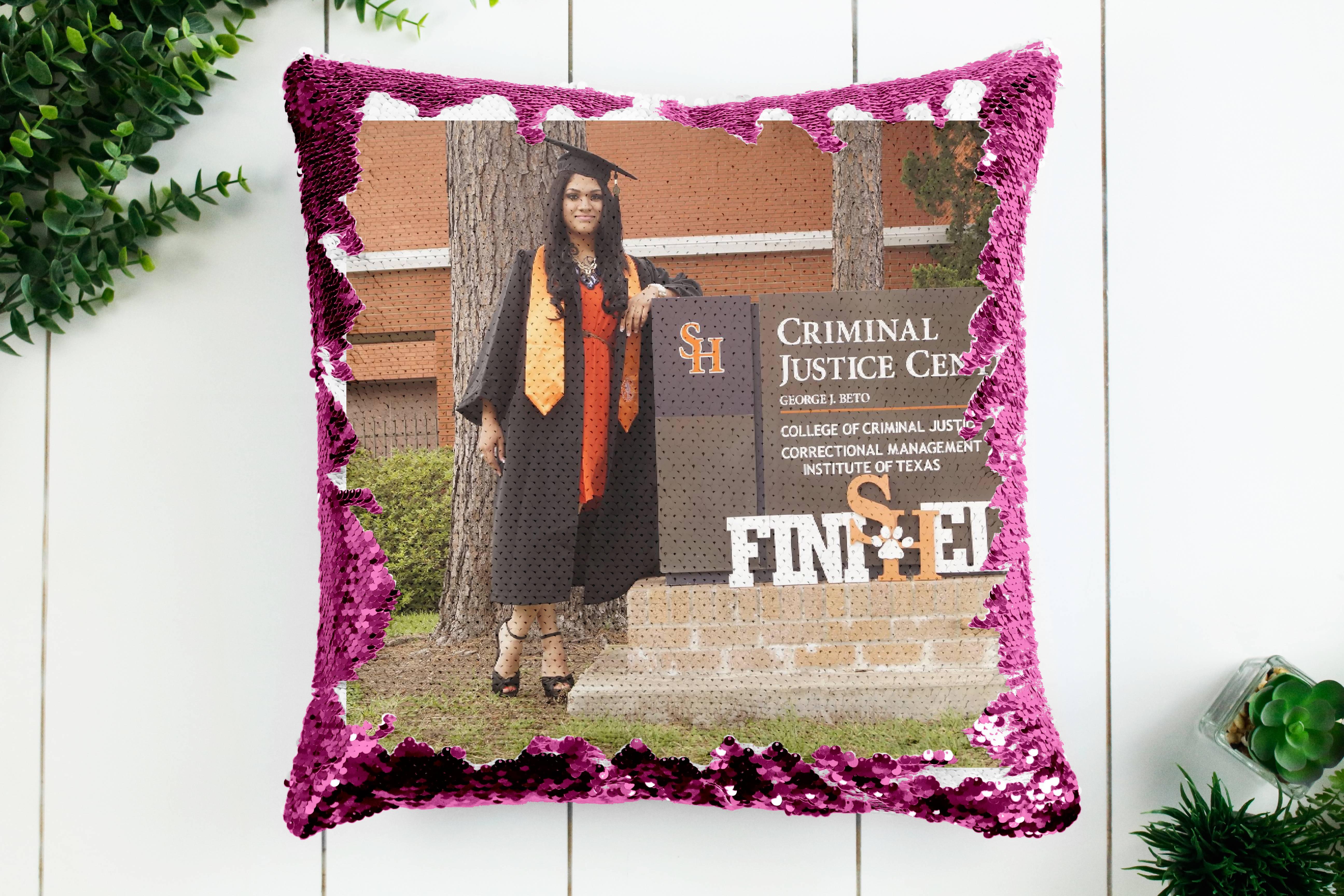 Graduation Custom Image Pillow - Sequin - Rejoice In Creation