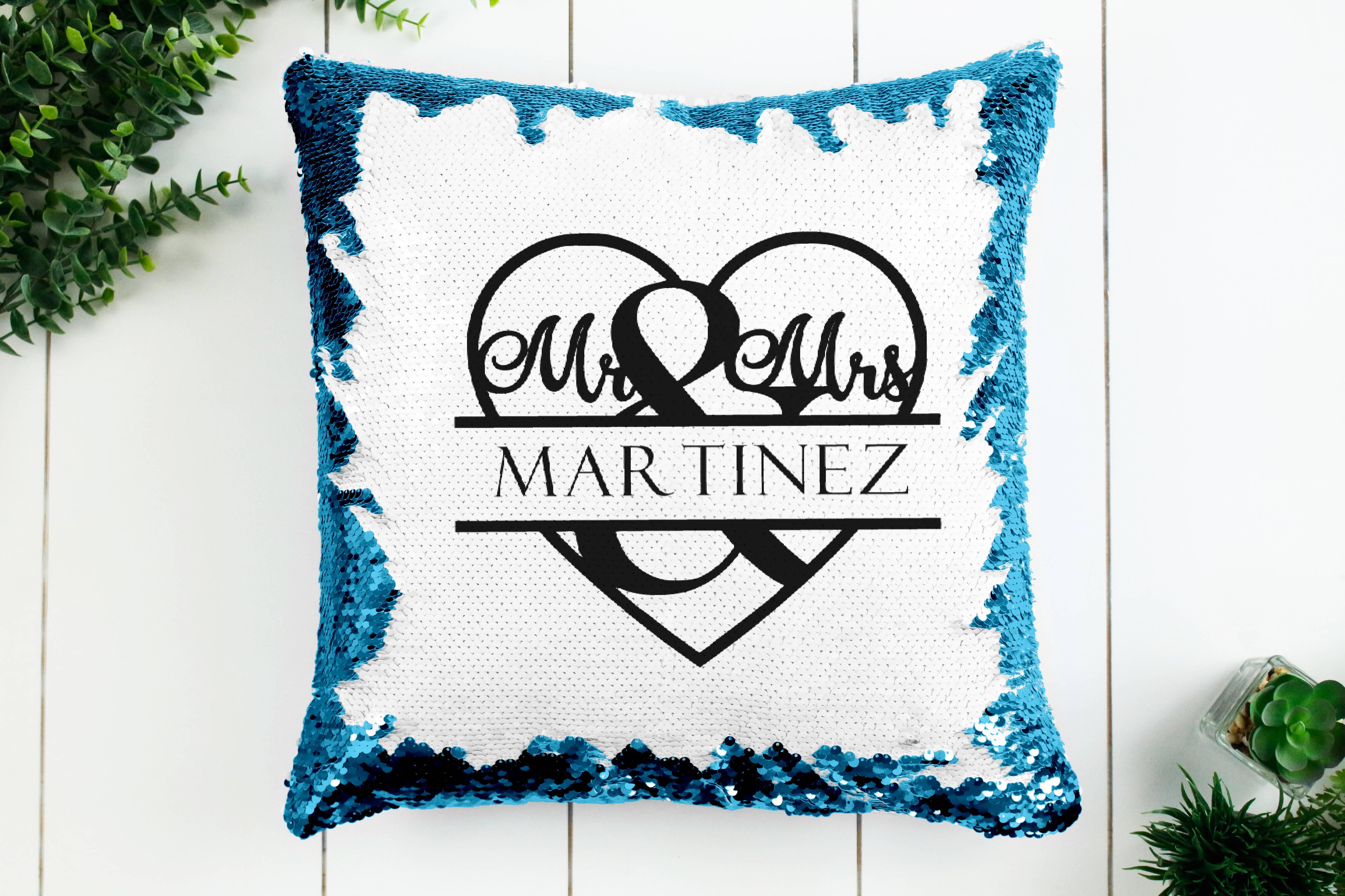 Mr. & Mrs. - Sequin Pillow - Rejoice In Creation