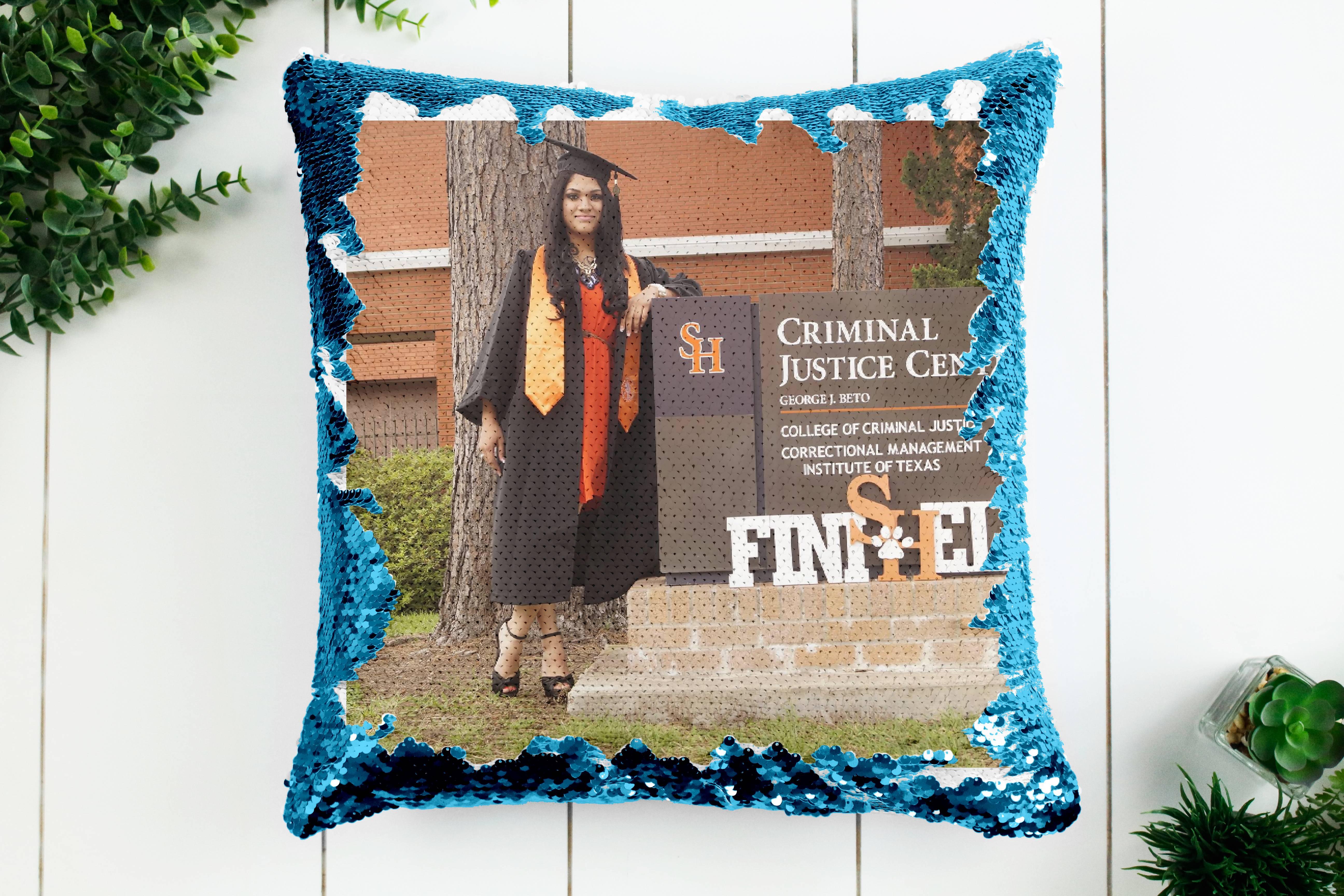 Graduation Custom Image Pillow - Sequin - Rejoice In Creation