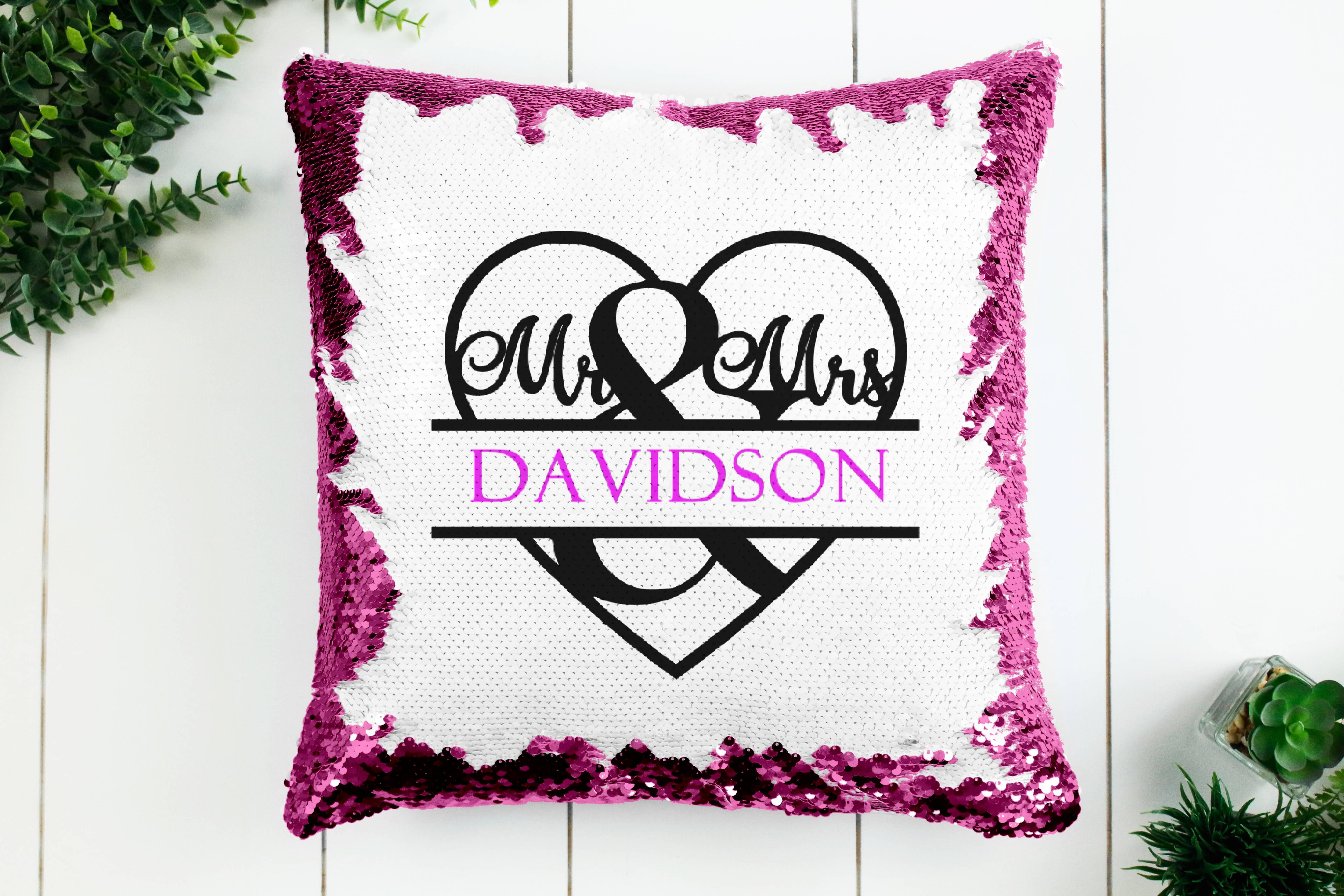 Mr. & Mrs. - Sequin Pillow - Rejoice In Creation